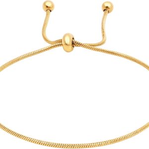 Gold Plated Bracelets for Women Trendy Dainty Adjustable Bolo Bracelets Tennis Beaded Bracelet Tarnish Free Gold Plated Fashion Jewelry Gifts for Her