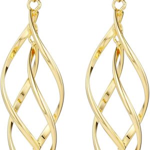 Gold Plated Earrings for Women Hypoallergenic Gold Earrings Statement Earrings for Girl Trendy Fashion Gold Jewelry Gifts Above 12 Years Old