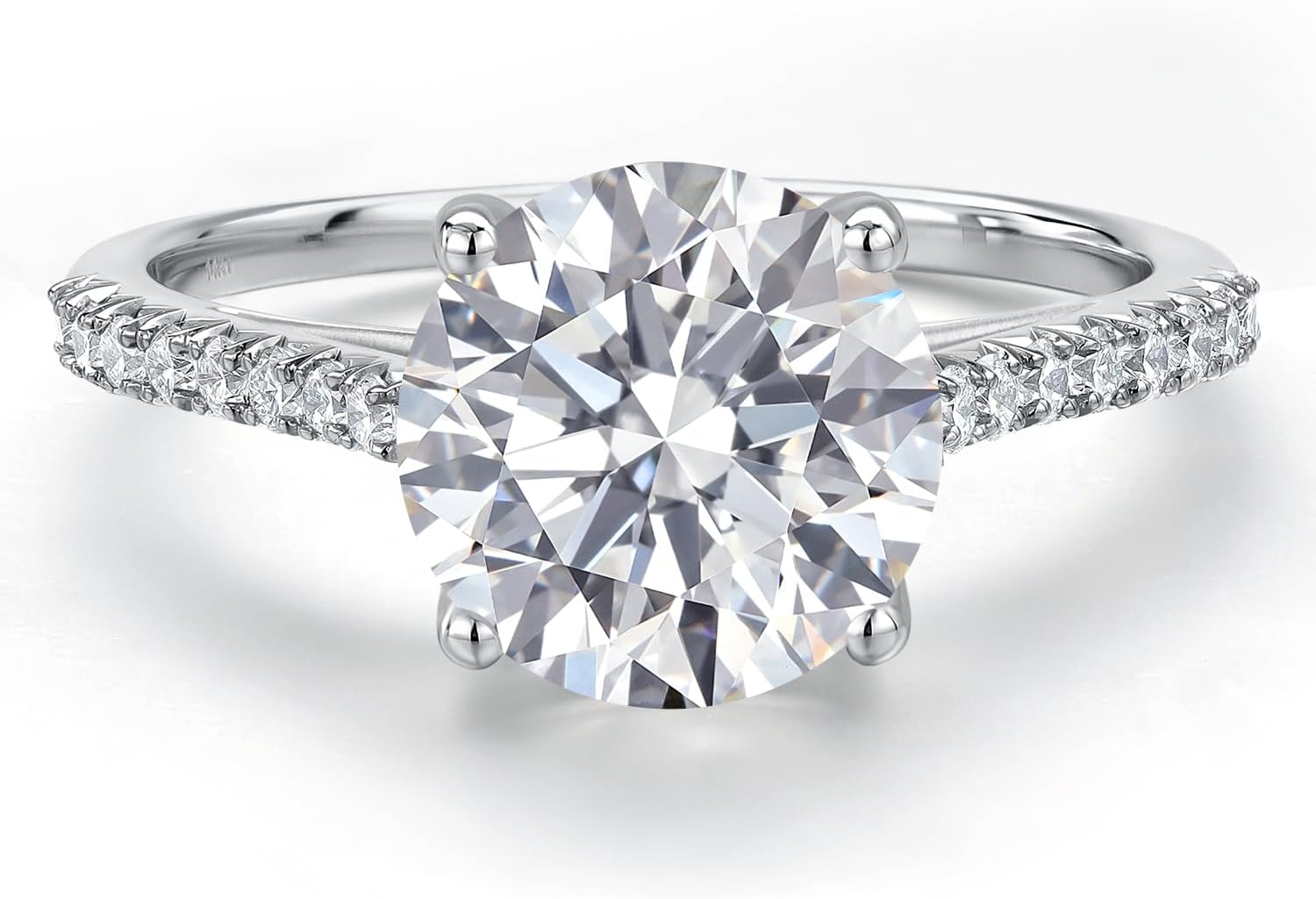 Gem Stone King 1-3 Ct 14K White Gold IGI Certified Lab Grown Diamond Engagement Ring | E-F Color | VS1-VS2 Clarity | Wedding Anniversary Promise Gold Ring For Women